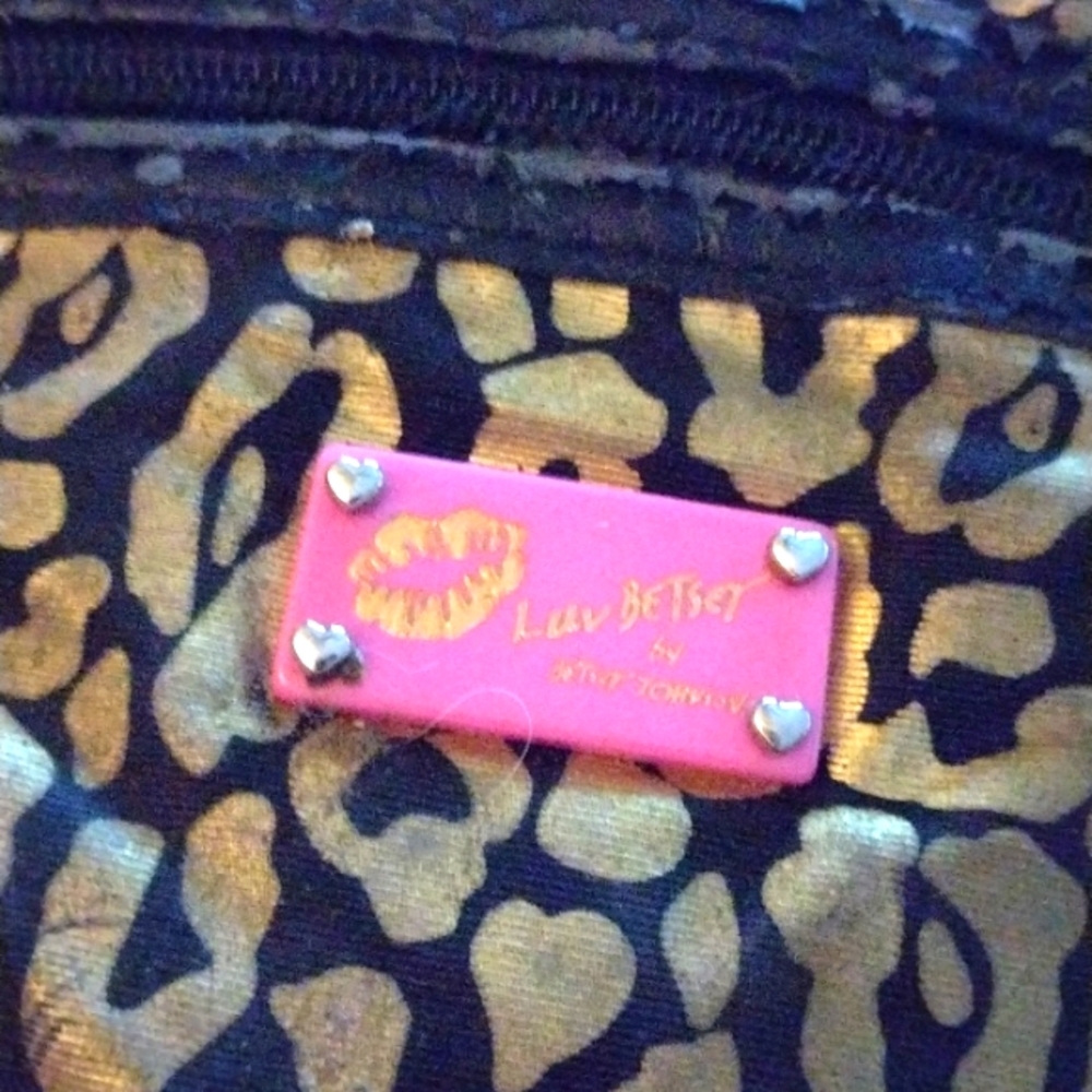 Luv Betsy,Betsy Johnson Leopard/Cheetah Polyurethane Crossbody Bag Fabric Strap